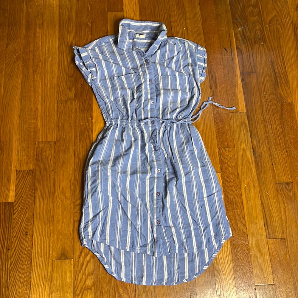 Japna Women’s Striped Short Sleeve Button Up Shirt Dress size xs